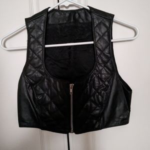 Leather 7/8 crop top.